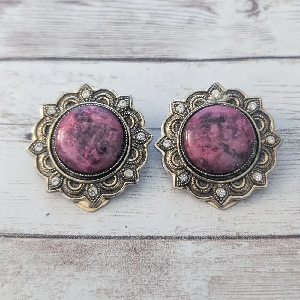 Vintage Clip On Earrings Stunning & Unusual Extra Large